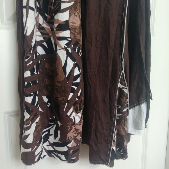 Jane & John brown white patchwork linen dress lagenlook size XL - Picture 4 of 15